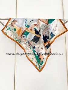 Sallys 70% Cashmere & 30% Silk Scarf Animals Print Double Face Neck Collar 26" - Picture 1 of 25