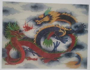 Estampado - Dragones - por Johnny Lung - Colección Johnny Lung - Firmado - Imagen 1 de 4