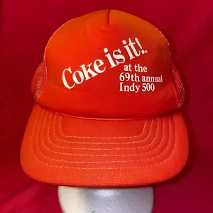 Sombrero camionero vintage 1985 Coke It Is At The 69th anual Indy 500 - Imagen 1 de 6
