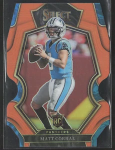 Panini Select #115 2022 Matt Corral naranja Prizm troquelado/199 Rookie Panthers - Imagen 1 de 2