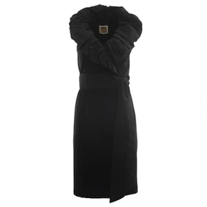 NUE by Shani Women's Black Ruffle Collar Cocktail Dress S123 $320 NWT - Picture 1 of 2