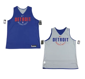 New Nike NBA Detroit Pistons Player Issue Training Jersey Vest Reversible 2XLT - Picture 1 of 12