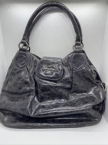 Gianfranco Listi Black Leather Italian Handbag - 14x11x5 Inches - Picture 1 of 19