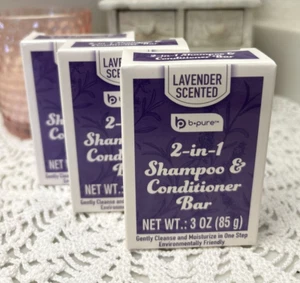 (3)  b-pure 2 In 1 Shampoo & Conditioner Bar Lavender Scented 3oz-NEW! - Picture 1 of 1