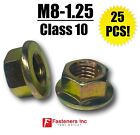 (Qty 25) M8-1.25 Metric Hex Flange Nuts Class 10 (Grade 8) Zinc Yellow
