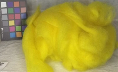 romney wool roving shocking Yellow spinning felting weaving fiber arts - Image 1 of 4