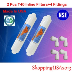 2X T40 Omnipure Post Inline Coconut Carbon Filter 10X2" RO +4 1/4 Male Fitting - Picture 1 of 11