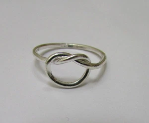 Anillo apilable nudo de amor de plata esterlina 925 banda de amistad para mujer joyería regalo - Imagen 1 de 3
