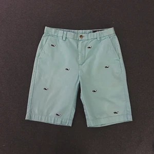 Vineyard Vines Boys Bermuda Shorts 14 Whale Embroidered Breaker Aqua Blue Green - Picture 1 of 8