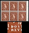 SB78ac 2d Light Red-Brown Wmk Edward Inverted D for P Flaw Pane of 6 U/M