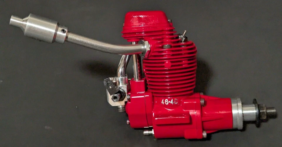 Enya 46-4C 4-Stroke, Red Epoxy Paint and Polish, Good Compression, Turns Free - Image 1 of 4