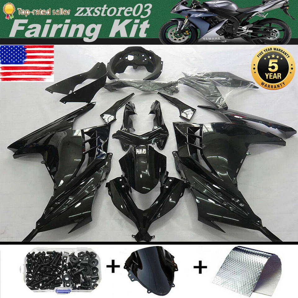 Glossy Black ABS Fairing Kit for Kawasaki Ninja 300 EX300 2013 2014 2015 2016 17 - Image 1 of 4