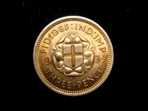 GREAT BRITAIN. 3 PENCE 1937. Choice! Free U.S. shipping. - Picture 1 of 2