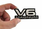 V6 Magnum Door Fender Emblem Dakota Durango Van Nameplate Chrome Black-1pc