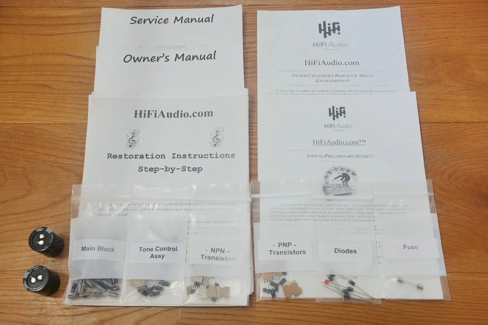 Marantz PM250 amplificador reconstrução restauração recapitulação kit de serviço capacitor de reparo - Imagem 1 de 4