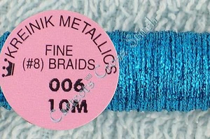 Kreinik Braid #8 006 Blue Metallic Thread Fine 10M Cross Stitch Needlepoint - Picture 1 of 1