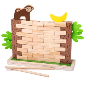 Bigjigs Toys Jungle Crash Game, Tumble Tower Game, Juegos de Mesa Familiares de Madera - Imagen 1 de 8