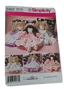 Simplicity 2462 Stuffed Doll 21" Dress Pinafore Pants Hat Pattern UNCUT - Picture 1 of 3