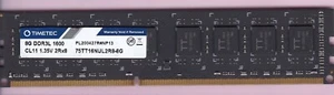 8GB 1x8GB PC3L-12800 DDR3L-1600 TIMETEC 75TT16NUL2R8-8G Ram Memory Stick 1.35V - Picture 1 of 2