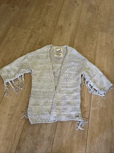 Superdry Damen Strickjacke, Gr. XS, Grau, Fransen - Bild 1 von 7