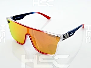 Quiksilver SciFi Shield Sunglasses USA Red White Blue Frame Orange Mirror Lens - Picture 1 of 12