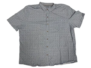 Tailor Vintage Men’s Short Sleeve Woven Button Down Shirt Chinois Blue White XXL - Picture 1 of 1