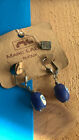 Vintage Boucles D'oreilles MARC LABAT BIJOUX Perles de Verre Bleu
