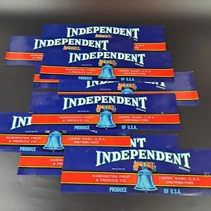 Lote De Colección De Etiquetas De Caja Originales Marca INDEPENDIENTE Produce Yakima Washington - Imagen 1 de 4