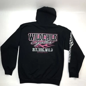 Wild Child Cycles Texas Graphic Full Zip Black Hoodie Biker Sweatshirt Herren M - Bild 1 von 7