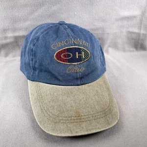 De Colección Cincinnati Ohio Denim Sombrero Para Hombres Azul Correa Gorra Bordada Círculo - Imagen 1 de 11