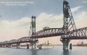Portland Oregon Hawthorne Madison Bridge Postkarte - Bild 1 von 2
