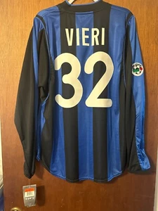 BNWT Original Inter 2000 2001 Long Sleeve #32 Vieri L shirt - Picture 1 of 9