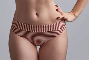 MARLIES DEKKERS 18184 HOLI VINTAGE RED ECRU FOLD DOWN BIKINI BRIEF SIZE X-LARGE - Picture 1 of 6