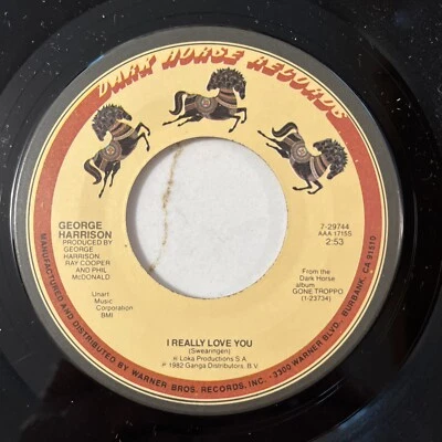 RARE I REALLY LOVE YOU GEORGE HARRISON COMMERCIAL 45 STORE STOCK NEW DARK HORSE Foto 1 de 4
