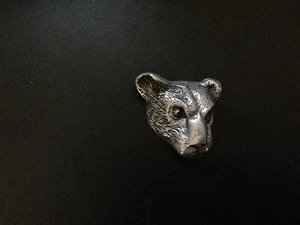 Leopard Head Pewter Effect Animal 3D Pin Badge   - Picture 1 of 1