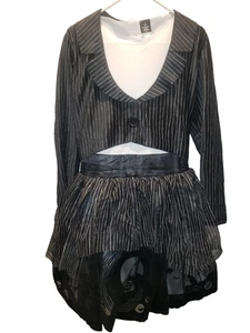 LADIES NIGHTMARE BEFORE CHRISTMAS JACK SKELLINGTON COSTUME POOFY DRESS &JACKET L - Picture 1 of 12
