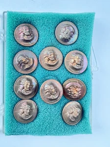 Vintage 1974 Lincoln Penny 3D Münzlot ~ gestempelt in Knöpfe gepresst INTERESSANT - Bild 1 von 7