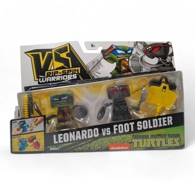 Paquete de 2 figuras VS Rip-Spin Warriors TMNT - Leonardo & Foot Soldier [CAJA DAÑADA] Foto 1 de 4