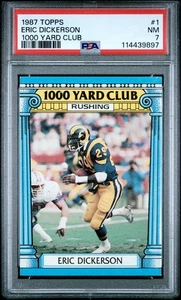 1987 Topps 1000 Yard Club #1 ERIC DICKERSON PSA 7 NM LA Rams HOF - Picture 1 of 2