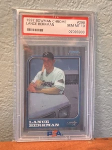 1997 Bowman Chrome LANCE BERKMAN #298 RC Houston Astros Rookie Rice Owls PSA 10! - Picture 1 of 3