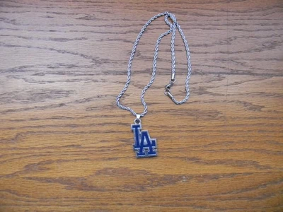 LOS ANGELES DODGERS MLB PENDANT STAINLESS STEEL CHAIN NECKLACE - Image 1 of 4