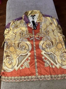 NOVAMEN Men's Colorful SS Button Down Fairside Baroque Shirt Sz XXL NWT - Picture 1 of 6
