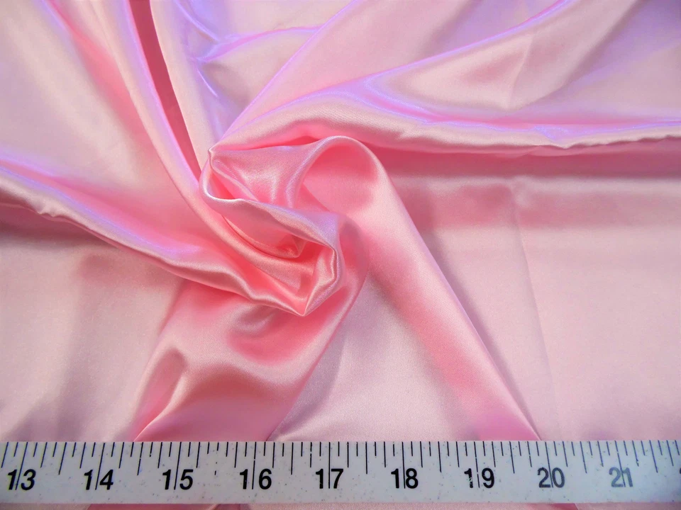 Discount Fabric Charmeuse Silky Bridal Satin Apparel Pink CS04 - Image 1 of 1
