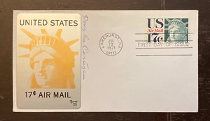 1971 FDC Autographed By Transatlantic Flyer Douglas “Wrong Way” Corrigan 11732 - Picture 1 of 3