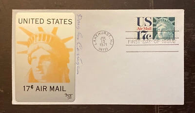 1971 FDC Autographed By Transatlantic Flyer Douglas “Wrong Way” Corrigan  11732 - Image 1 of 3