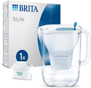 BRITA Style Water Filter Fridge Jug Blue 2.4L + MAXTRA PRO Filter, Smart LED Lid - Picture 1 of 10