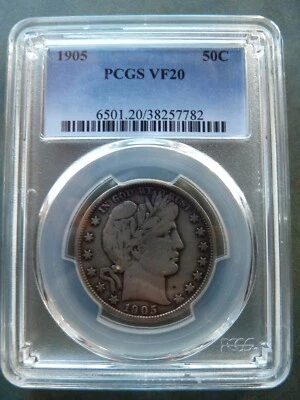 1905-P Barber Half Dollar, PCGS VF-20 - Image 1 of 4