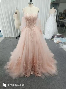 Rosa Prinzessin Quinceanera Kleider Schulterfrei Spitze Applikation Ballkleid Süß 16 - Bild 1 von 12