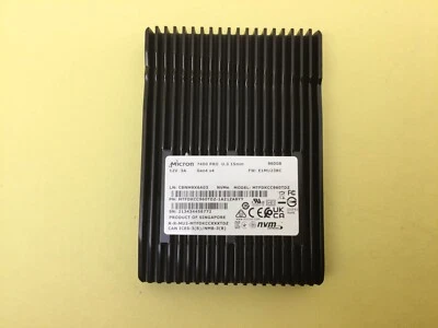 Micron 7400 PRO 960GB NVMe PCIe 4x4 U.3 15mm 2.5in SSD MTFDKCC960TDZ - Image 1 of 3