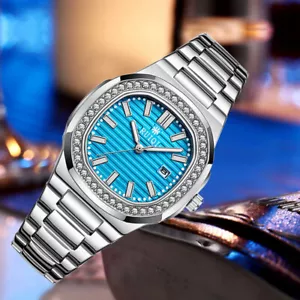 RUIQI Echt Splitter Armband Strass Quarzuhr Casual Business Herrenuhren - Bild 1 von 6